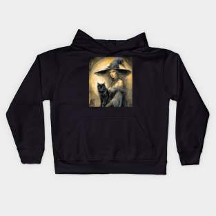 Witch with cats Kids Hoodie